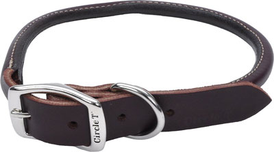 Circle T Latigo Leather Round Dog Collar