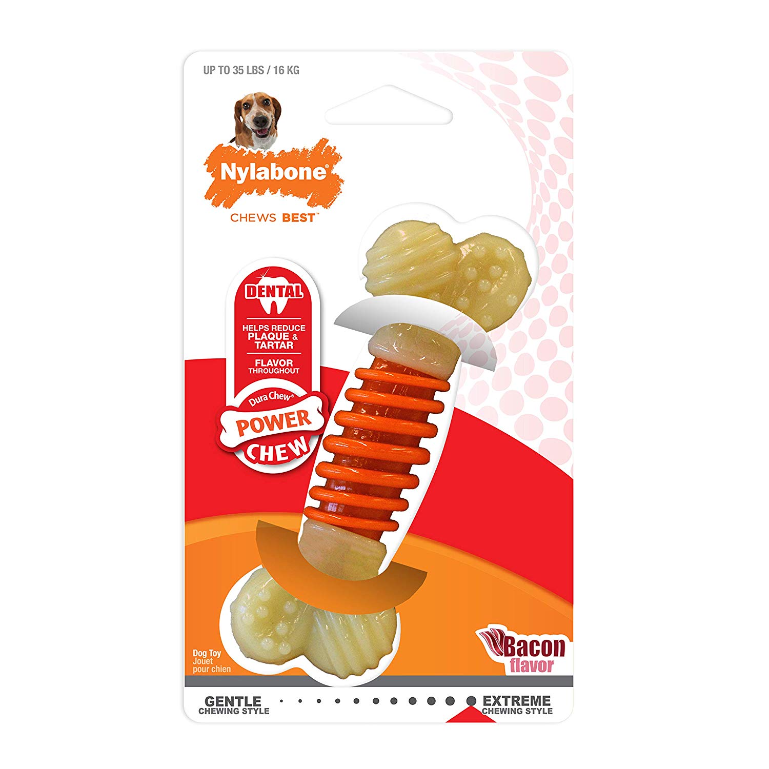 Nylabone Dental Chew Toy - Bacon Flavored