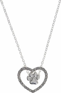 Heart Paw Pendant Necklace