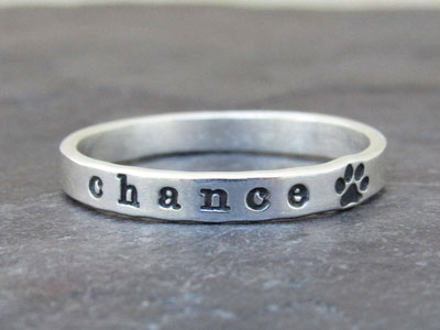 Personalized Paw Print Ring